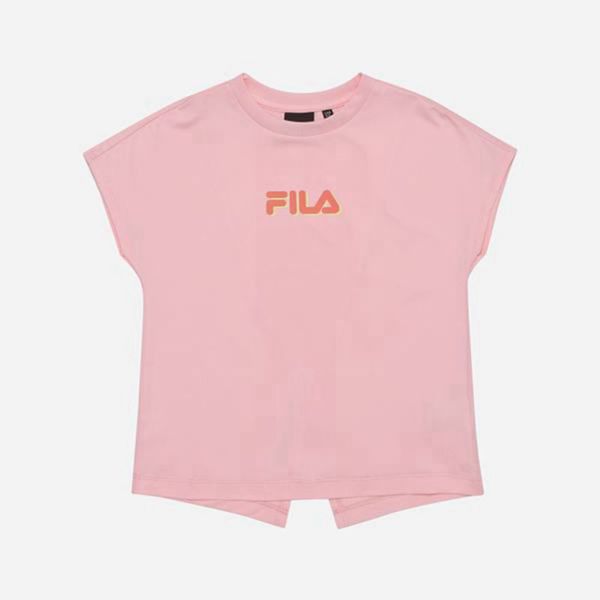 Fila Candy Crew Neck Sleeveless Girl's T-Shirts - Pink,NZ 314-61284